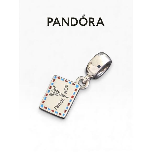 Authentic Pandora Bonjour Envelope Dangle Charm Sterling Silver NWOT - Picture 3 of 3